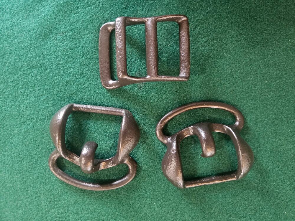 Lot of 3 Antique Cast Iron Harness Buckles Horse ~ Bridal ~ Carriage ~ Wagon